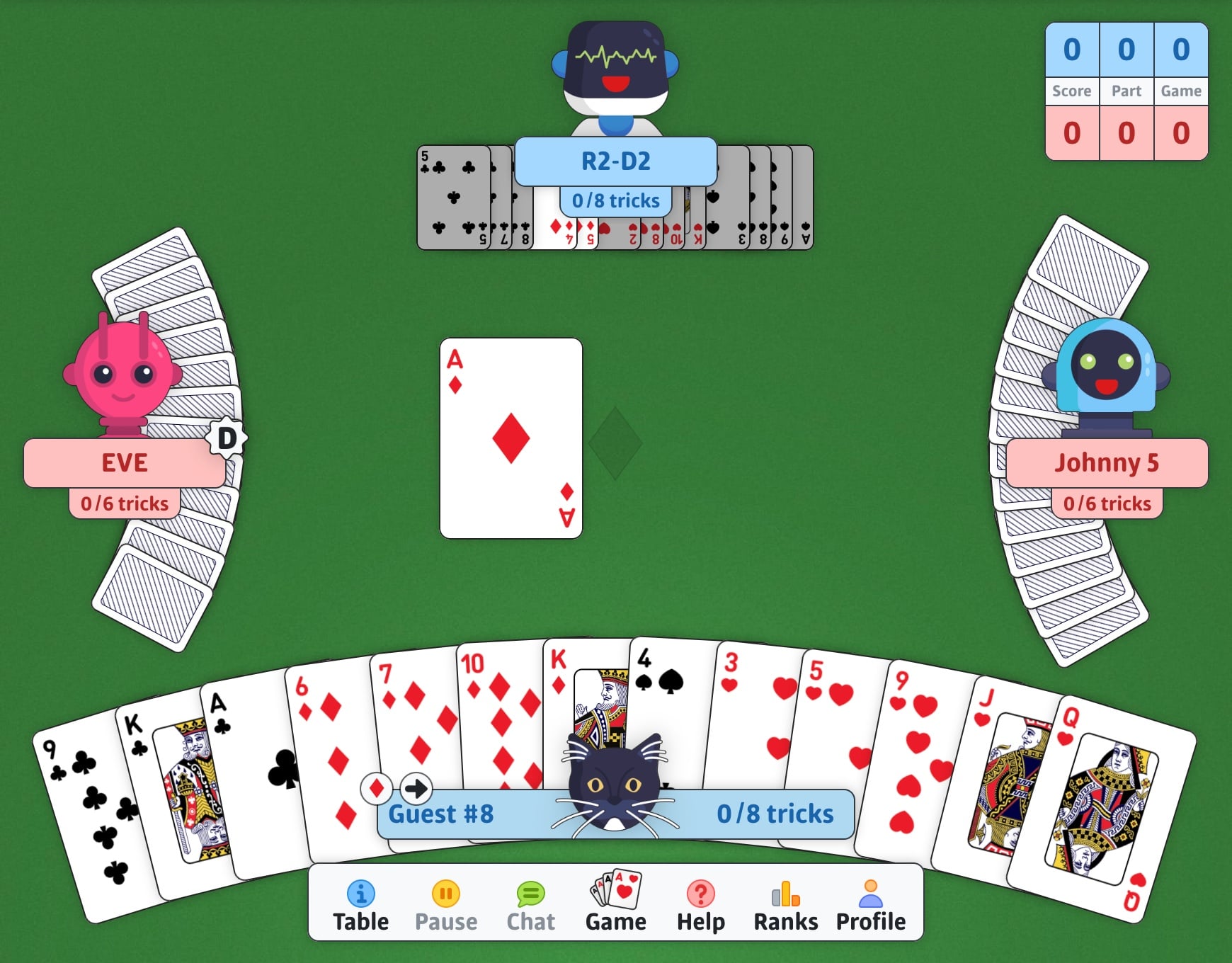 Play free Bridge online - Bridge card game screenshot