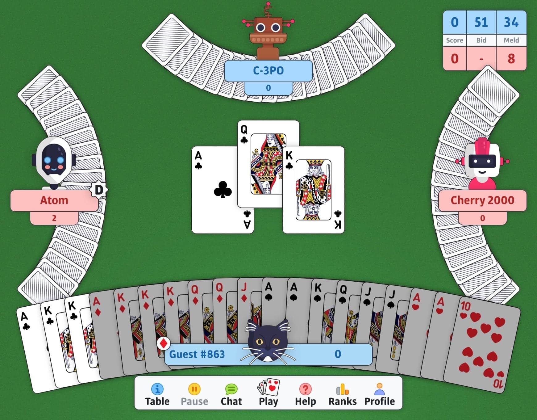 Double Deck Pinochle - Online & Free | Play Classic Card Games