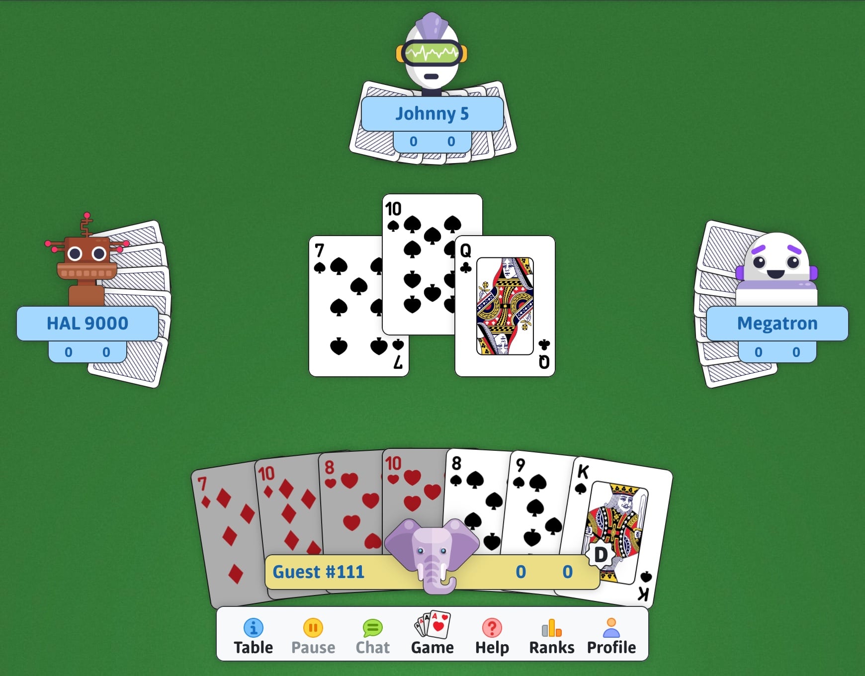 Play free Sheepshead online - Sheepshead card game screenshot