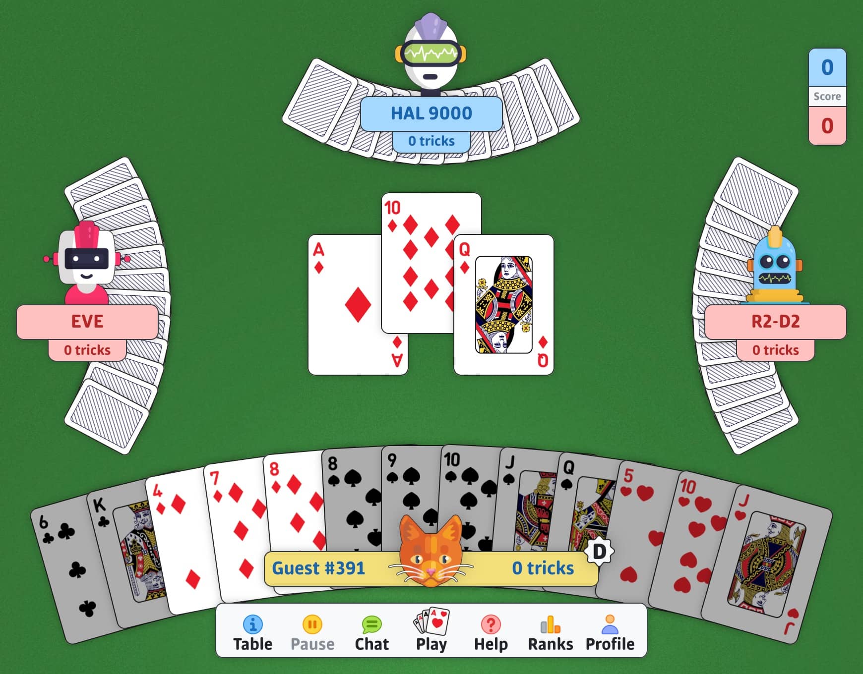 Play free Whist online - Whist card game screenshot